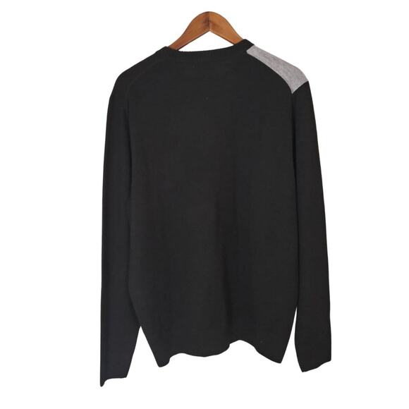 Dockers Black & Gray Color Block Patchwork Crew Neck Grandpa Sweater Sz Large - Picture 2 of 6